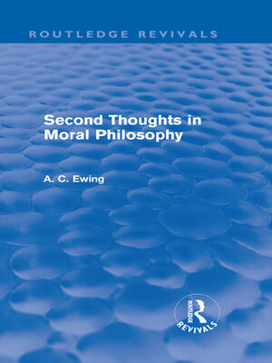 cover image of Second Thoughts in Moral Philosophy (Routledge Revivals)